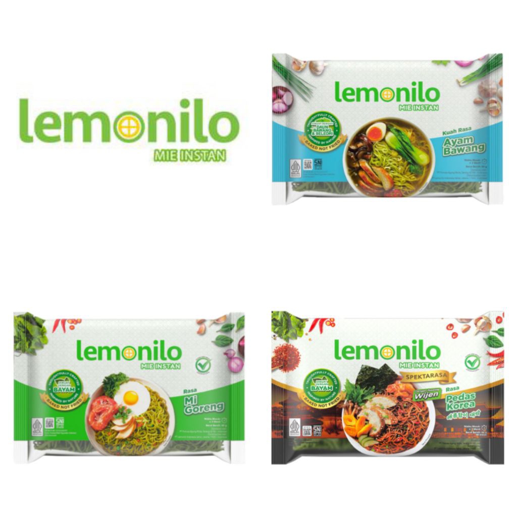 

Lemonilo Mie Instan Rasa Mi Goreng / Lemonilo Mie Instan Kuah Rasa Ayam Bawang / Lemonilo Mie Instan Rasa Korea Pedas