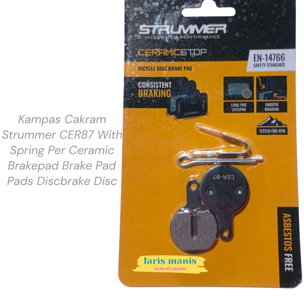 STRUMMER Brakepad Kampas Rem Disc Pad Bulat 22mm Semi Metallic Pakem Awet untuk Rem Mekanik CER 87