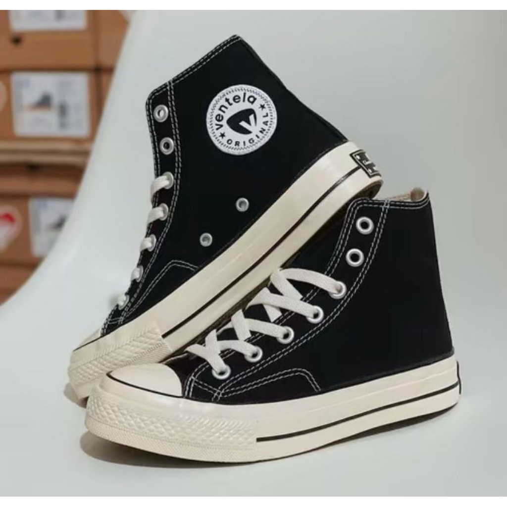 SEPATU VENTELA BTS ETHNIC HIGH HITAM PUTIH PREMIUM PRIA&WANITA