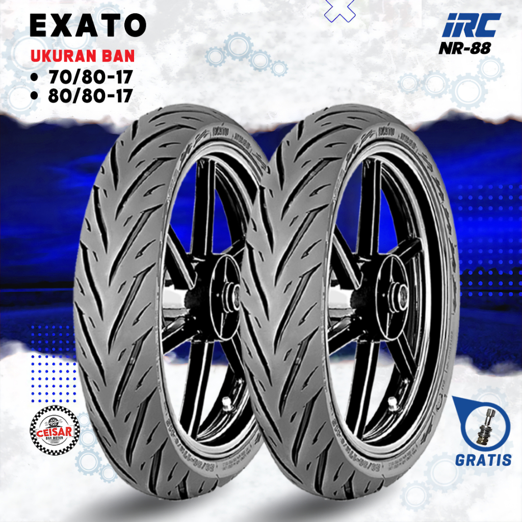 [SEPASANG MURAH] Ban Motor Bebek IRC EXATO 70/80-17 + 80/80-17 Tubeless