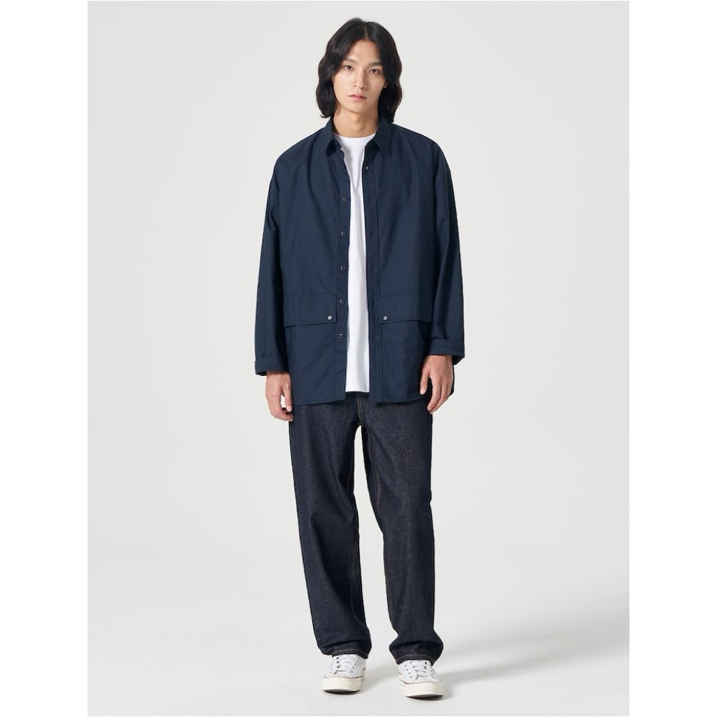 Shacket Jacket Shirt Jaket Pria Trucker Semi Parka Oversize Outer Overshirt Unisex Uniqlo