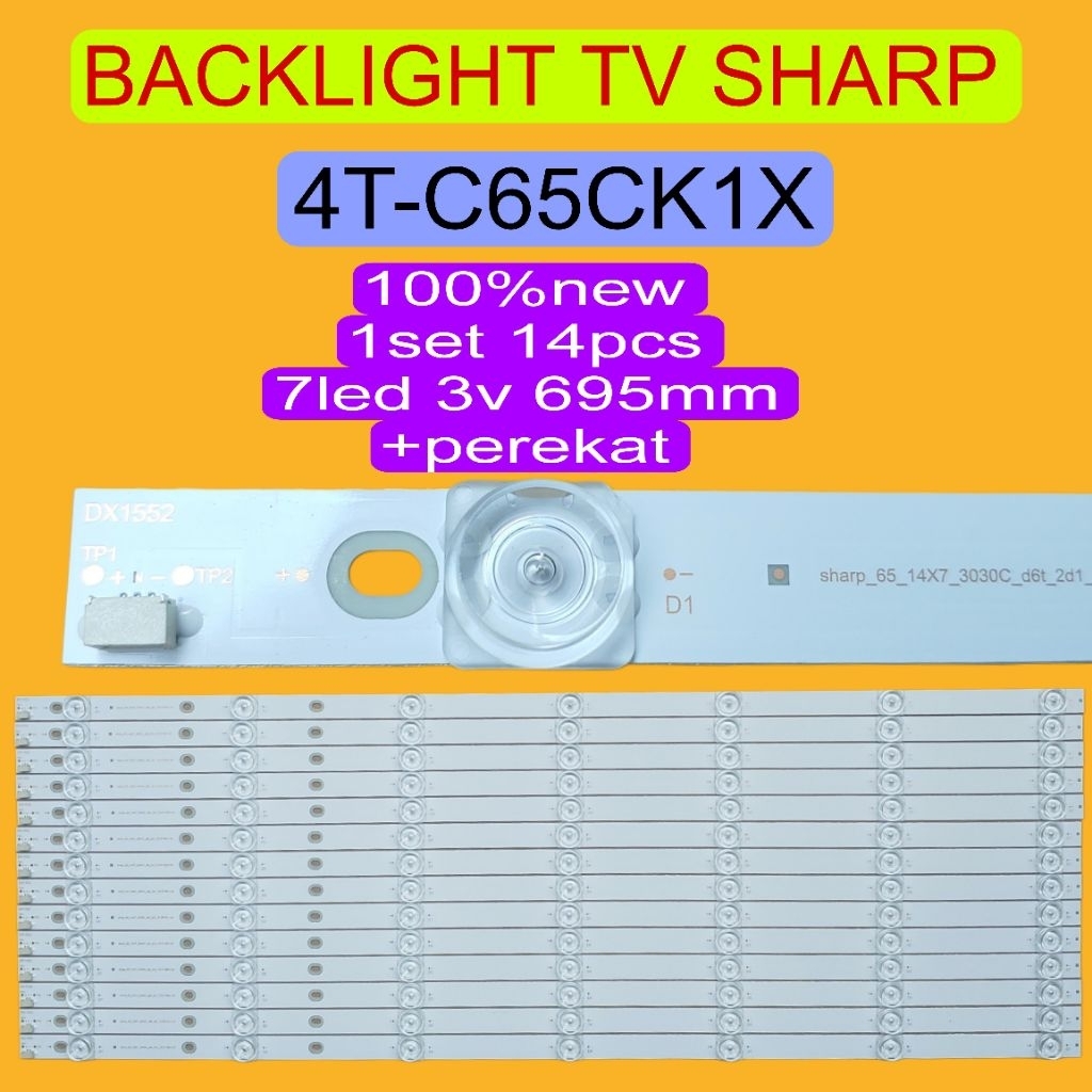 LAMPU LED BACKLIGHT BL TV SHARP 65 4T-C65CK1X 7LED