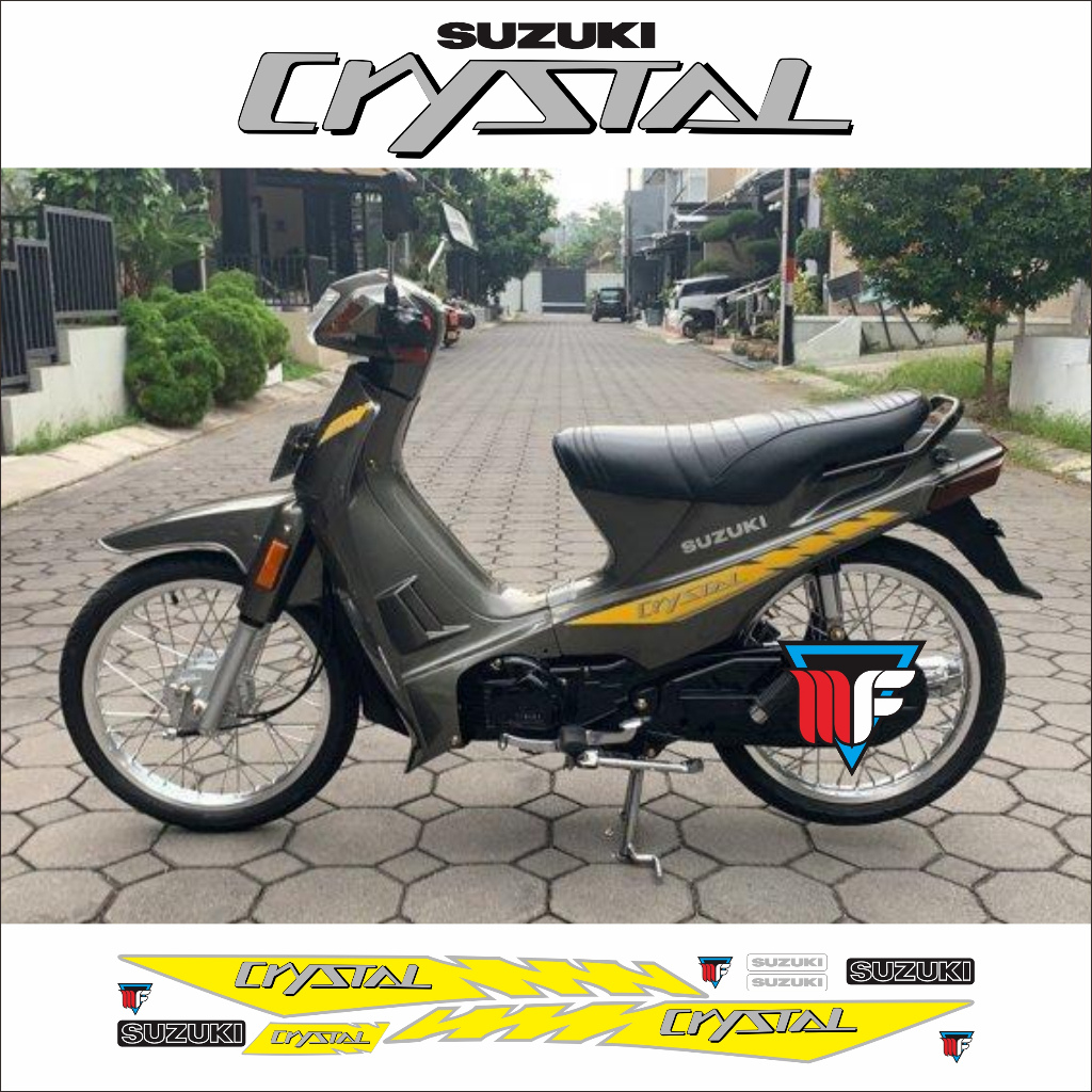STRIPING SUZUKI CRYSTAL 1992 STIKER VARIASI BIRU KUNING