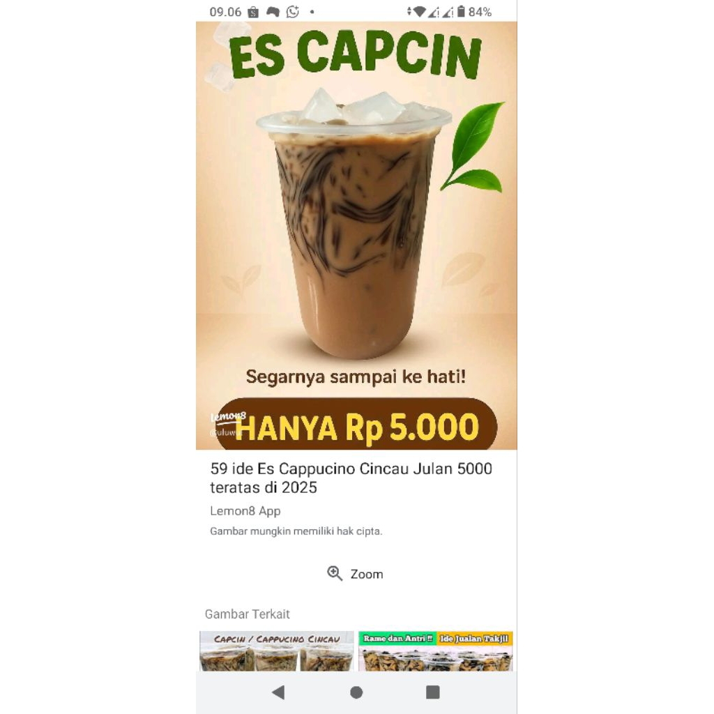 

es cappucino cincau