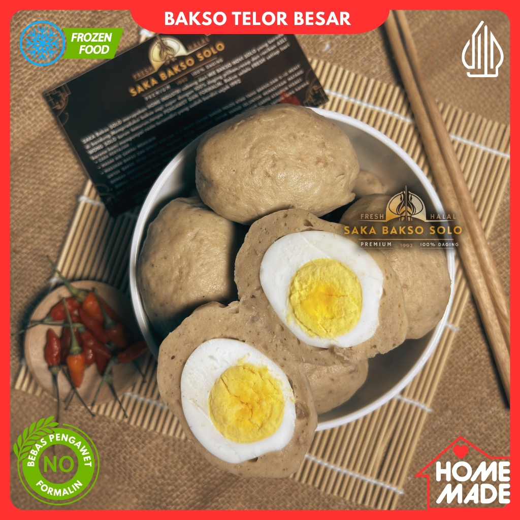 

Bakso Sapi BESAR Isi Telur Bandung – Fresh Harian •Homemade •100% Tanpa Pengawet •