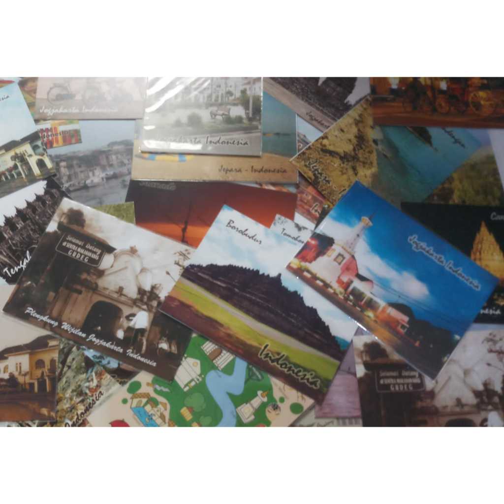 

40 Lembar Kartu Pos Nusantara Indonesia Postcard Campur Mixed Sesuai Stok (Pemandangan Jogja, Manado, Semarang, Pantai Bandengan dll)