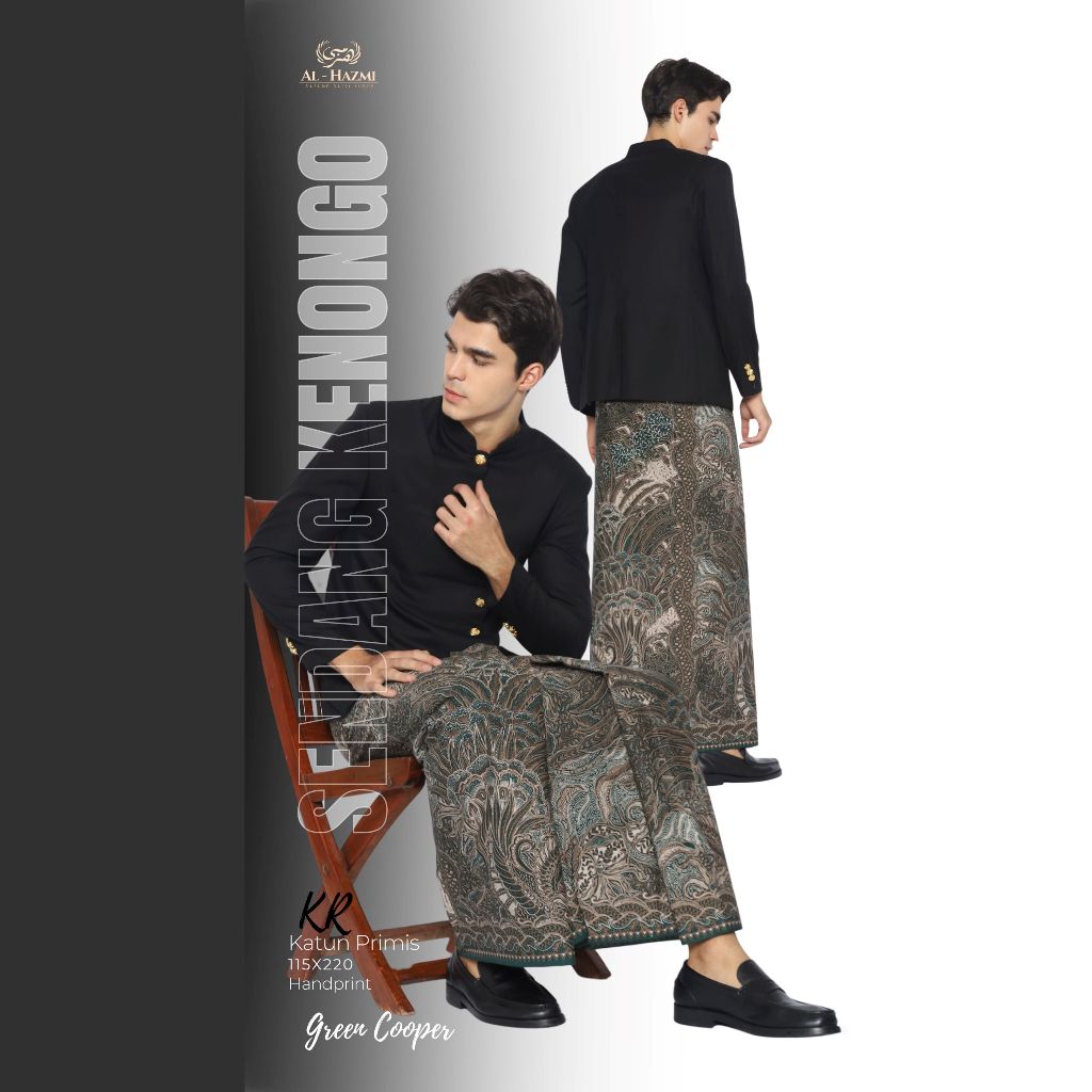 Sarung Batik Al Hazmi, Seri KR, Motif SENDANG KENONGO, Kudusan, Premium, Original (Blue Baceman, Blu