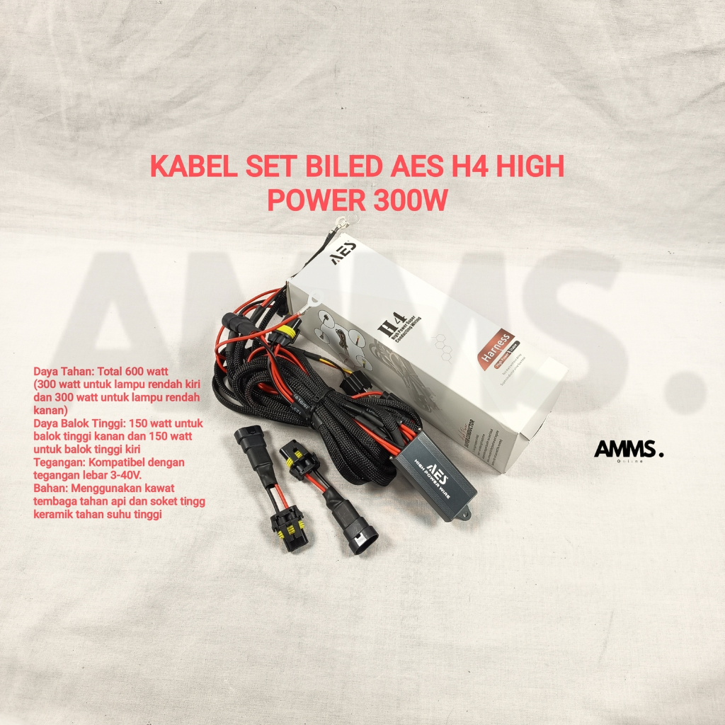 KABEL SET BILED AES H4 HIGH POWER 300W