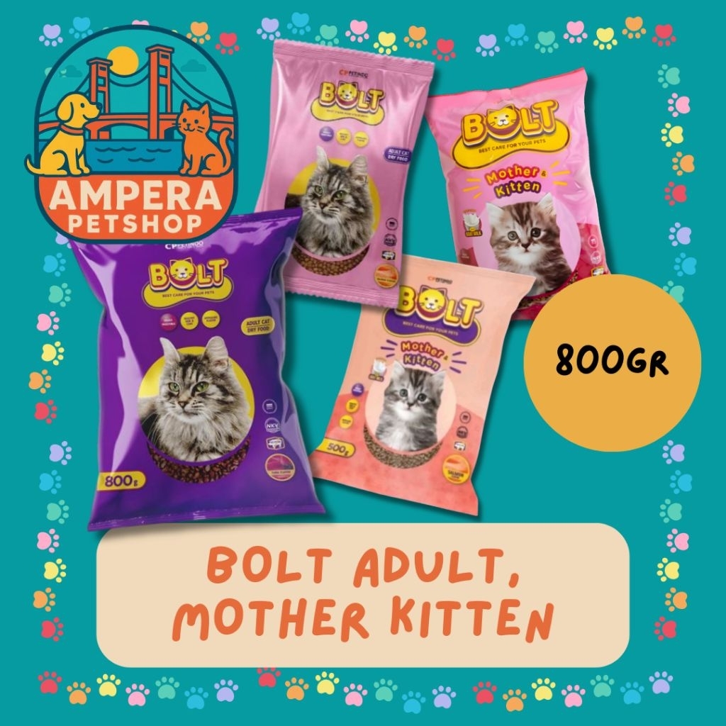 MAKANAN KUCING BOLT ADULT & MOTHER KITTEN CATFOOD PAKAN KUCING PETSHOP PALEMBANG