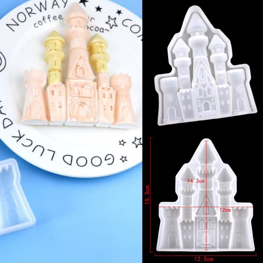 Cetakan Silikon Castle/Silicone Mold Princess/Cetakan Puding Agar-agar Resin Lilin Kue/Dekorasi Ulan