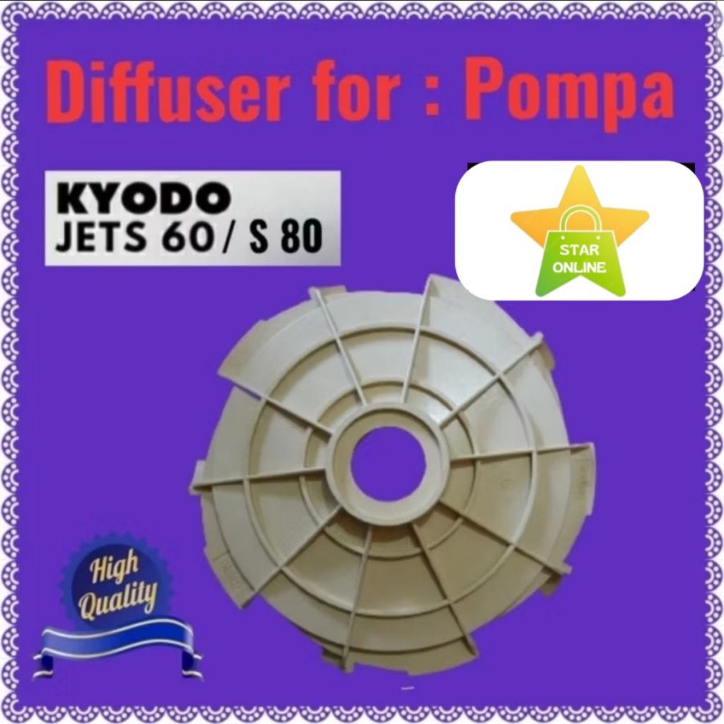 Rumah kipas pompa air semi jet stainless Kyodo jet S 60 transfer impeller S 80 pendorong isi RO boos