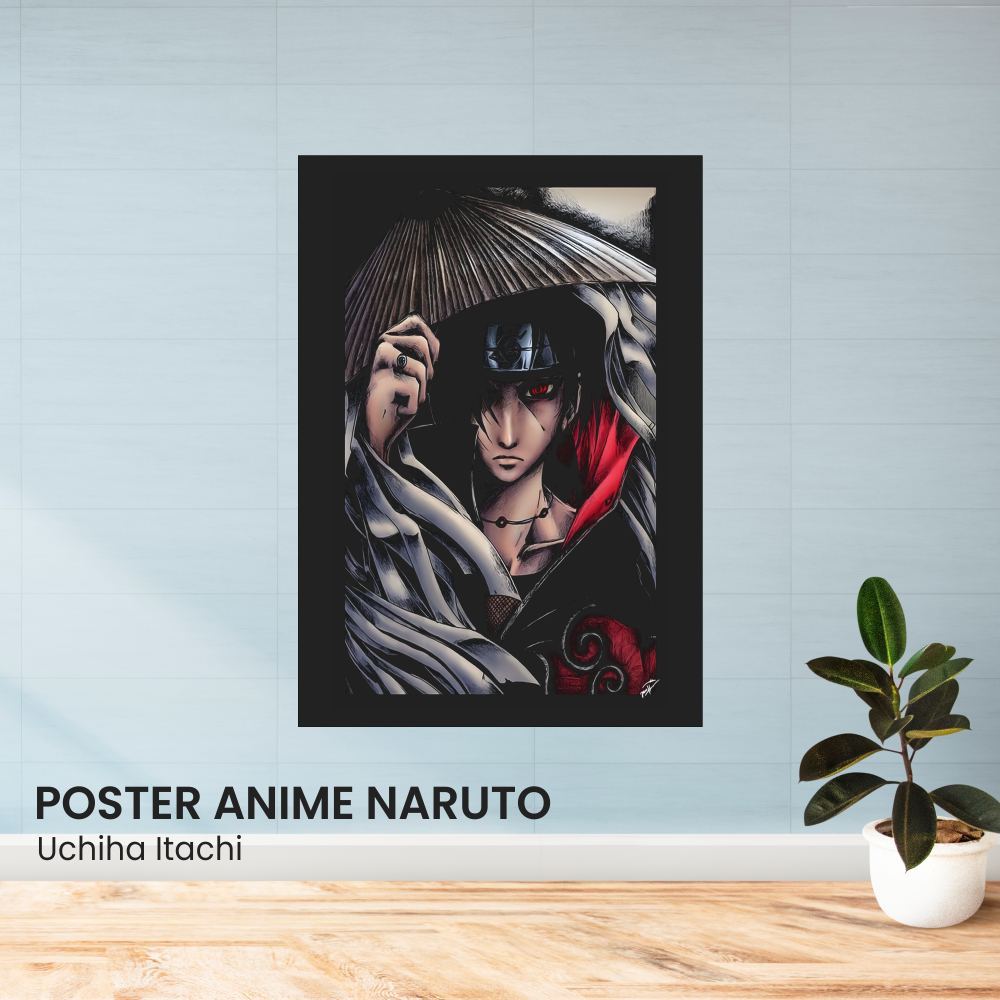 Poster Anime Naruto Karakter Uchiha Itachi - Bahan Art Cartoon 260 + Laminasi Glossy