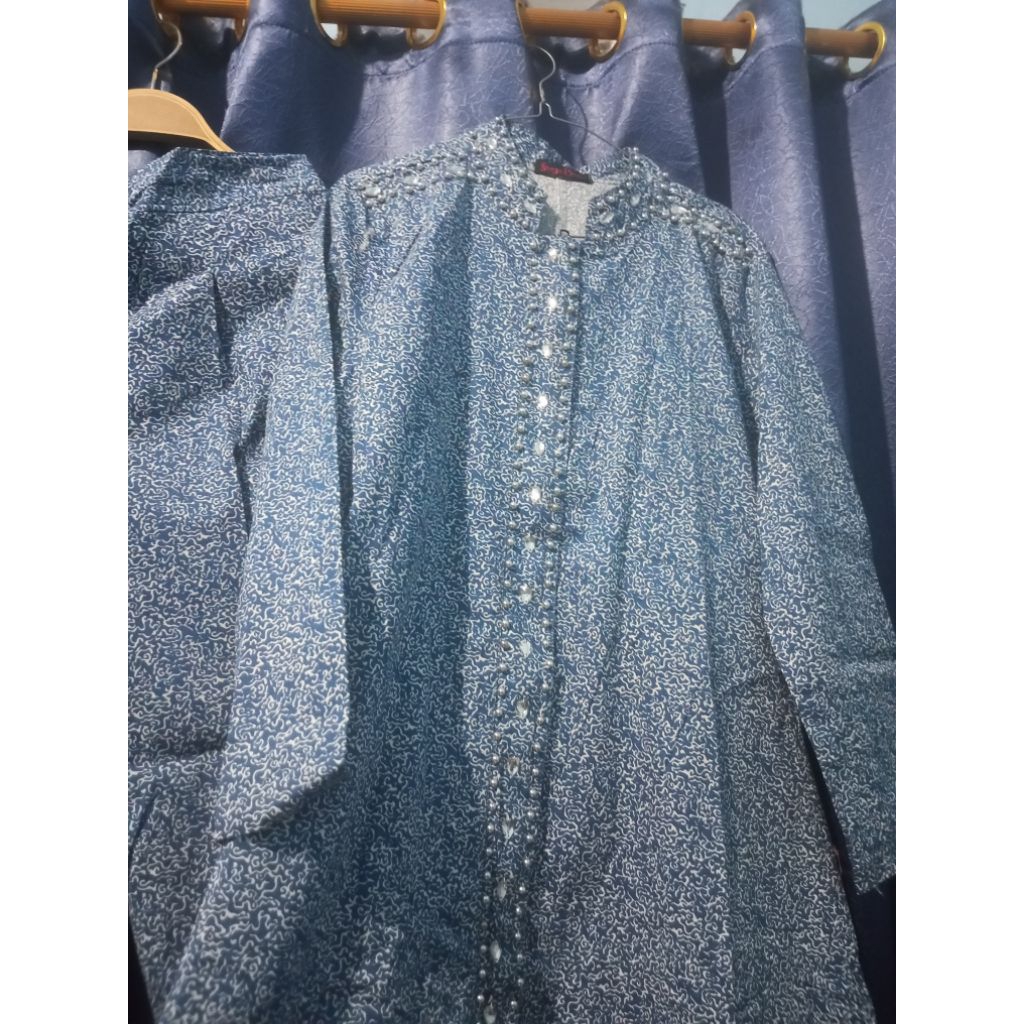 setelan saya basic denim payet