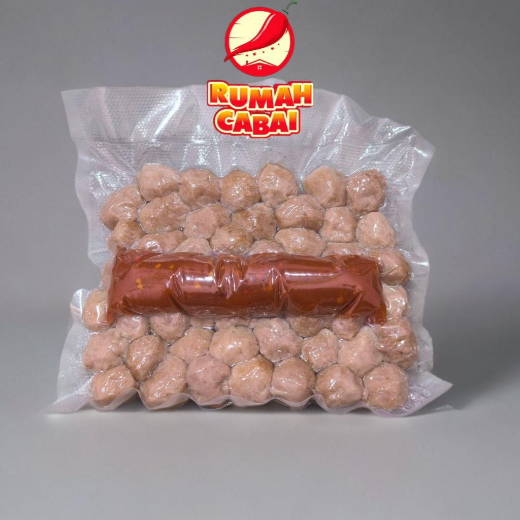 

BAKSO URAT SAPI PILIHAN ISI 50 BUTIR + SAOS PEDAS COCOL KHAS RUMAH CABAI