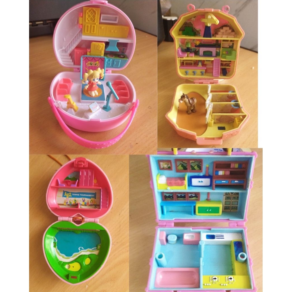 Lovely Kitty Compact dan Paketan Tanpa Brand Vintage Playset Polly pocket Alike Bekas