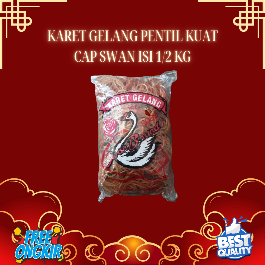 

FREE ONGKIR (1 PACK) KARET PENTIL GELANG RUBBER KUAT DAN ELASTIS MERK SWAN ISI 1/2 KG