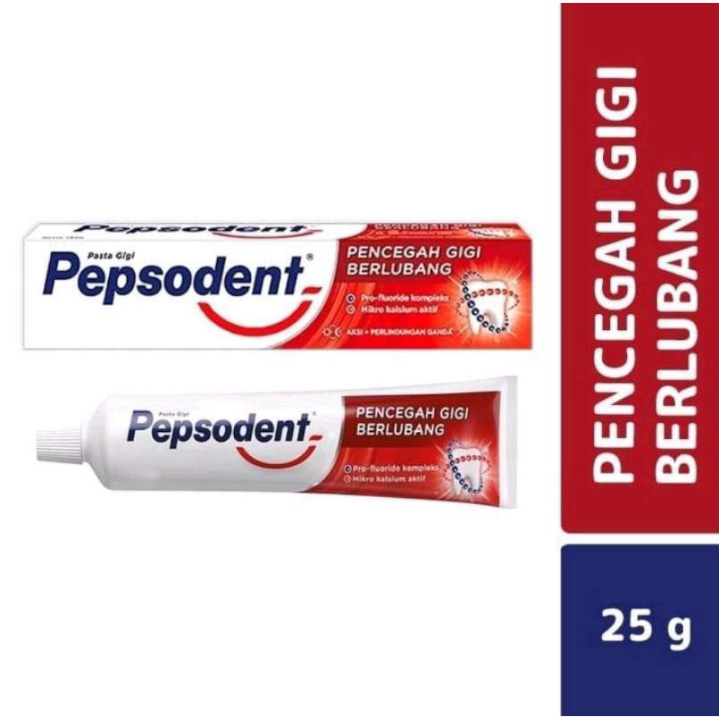 Pepsodent 25g mini 1 pcs - Pasta Gigi Odol 25 gr gram Kecil - Promo Murah Grosir