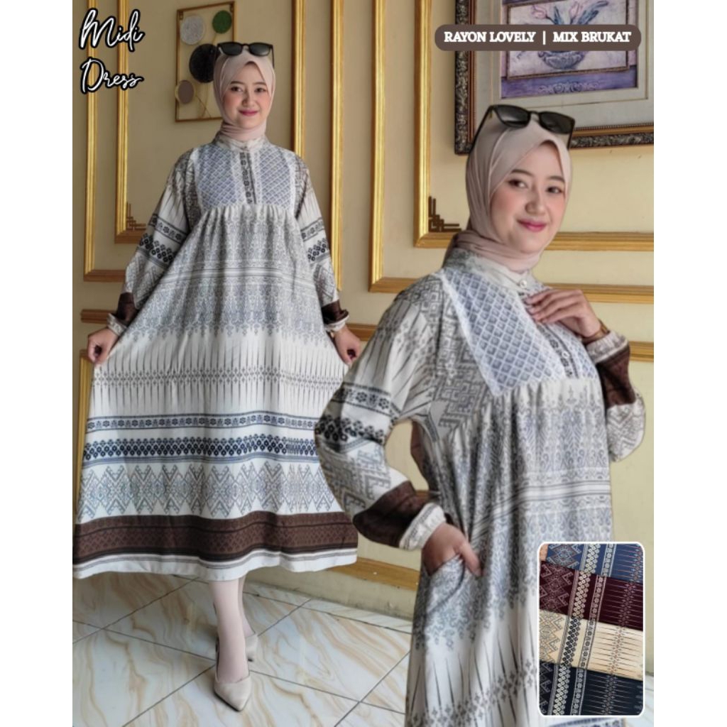 Gamis Midi Dress Rayon Lovely