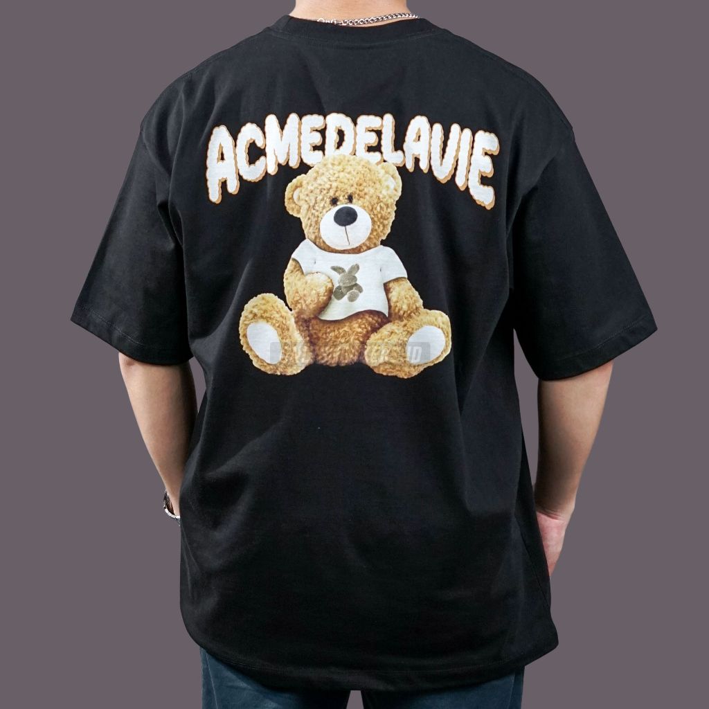 ADLV RABBIT BEAR BACK LOGO BLACK TEE