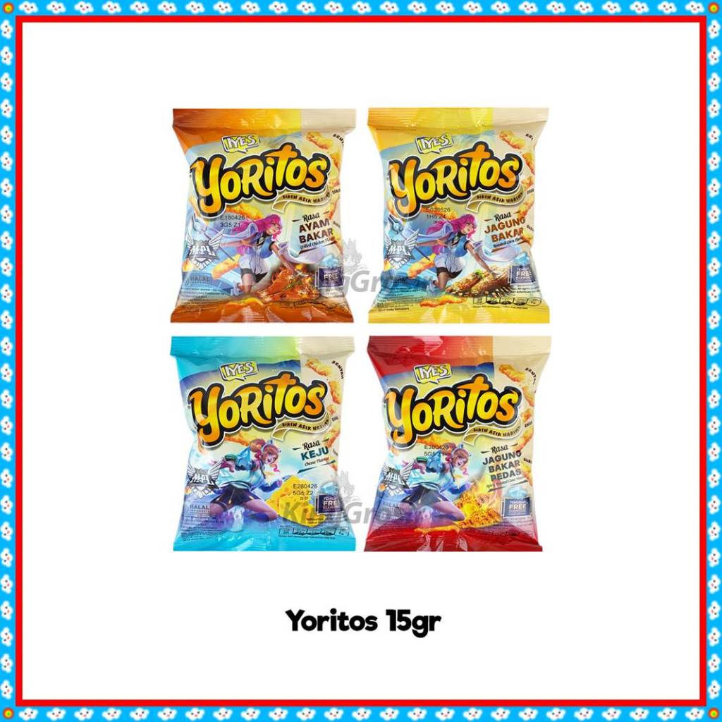 

Iyes Yoritos Snack Jagung ECER 1 Sachet 15gr / Camilan Snack Jagung Gurih dan Enak