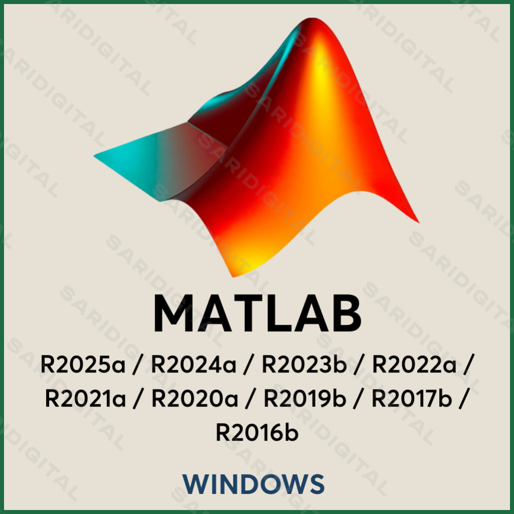 MATLAB R2025a, R2024a, R2023b, R2022a, R2021a, R2020a, R2019b, R2017b, R2016b Permanen (WIN)