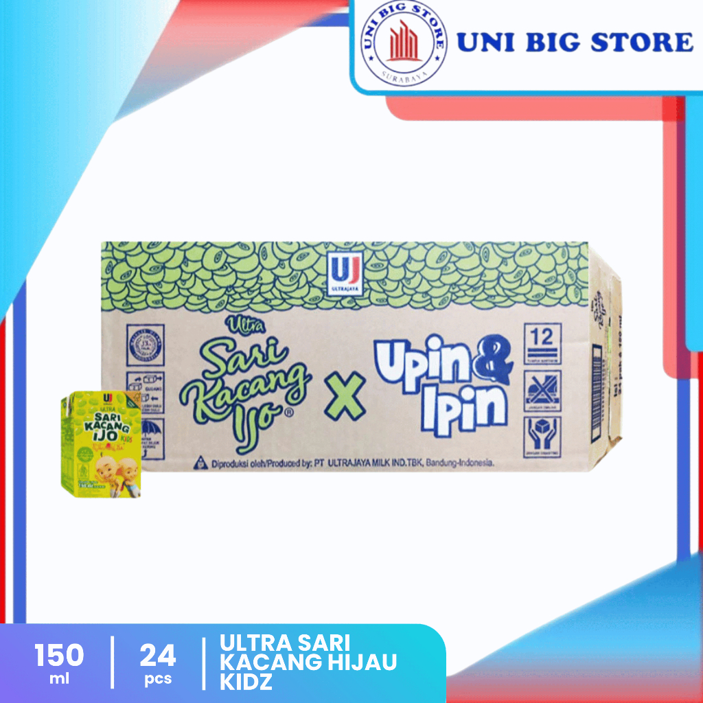 

Ultra Sari Kacang Ijo Kids Drink Kacang Hijau 150 ml x 24 pcs DUS