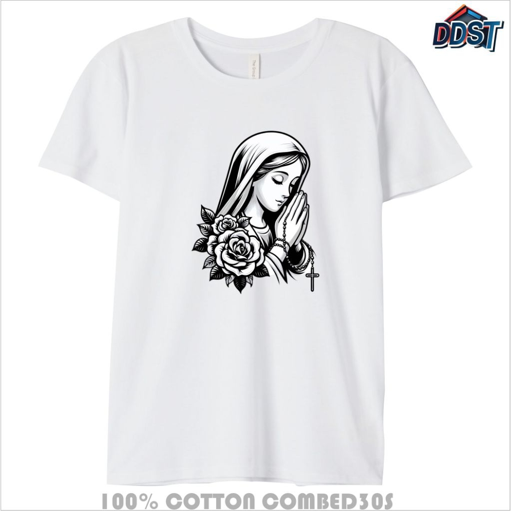 KAOS ROHANI KATHOLIK MARIA PRAY COMBED30S