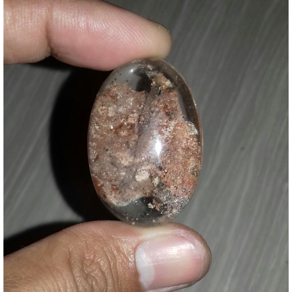 Natural Batu Kecubung Karang Phantom Quartz Liontin Size Super Jumbo