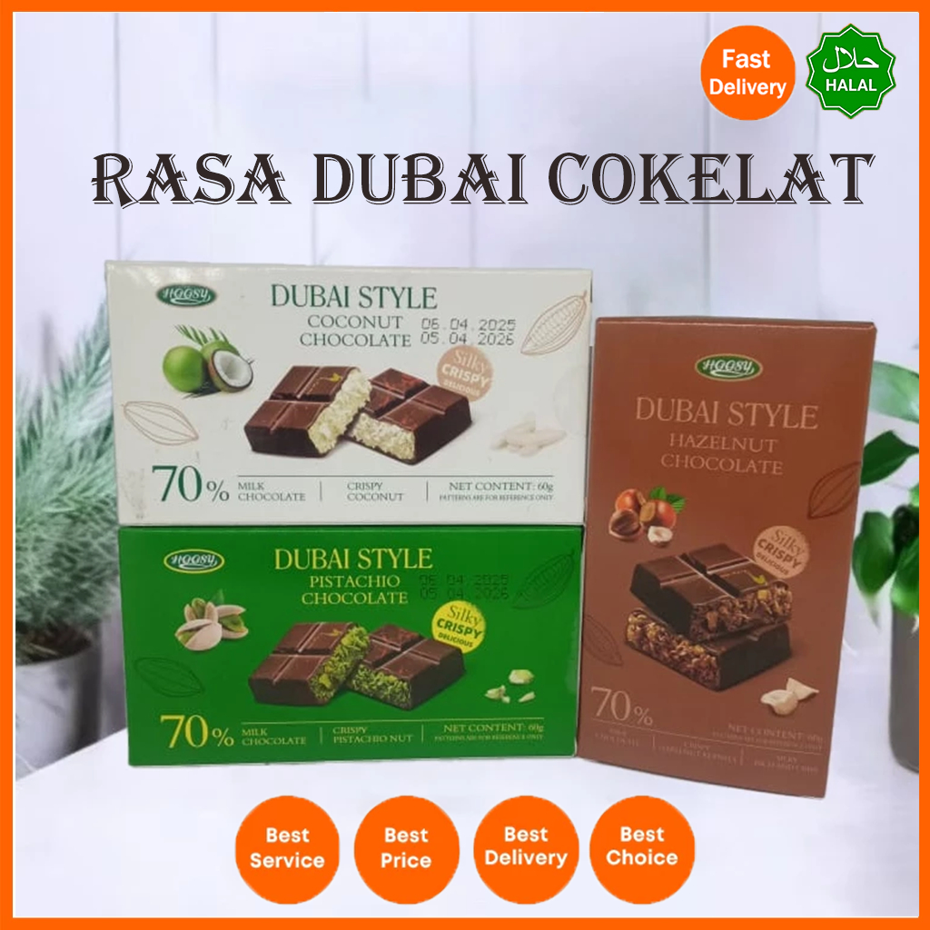 

Coklat Rasa Dubai Premium Isi Selai Pistachio Kelapa Hazelnut Cokelat Dark Import Kualitas Terbaik Halal Camilan Lezat Meleleh di Mulut Murah