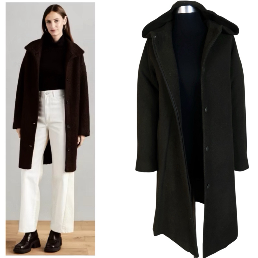 Women hoodie coat in dark brown brand American holic