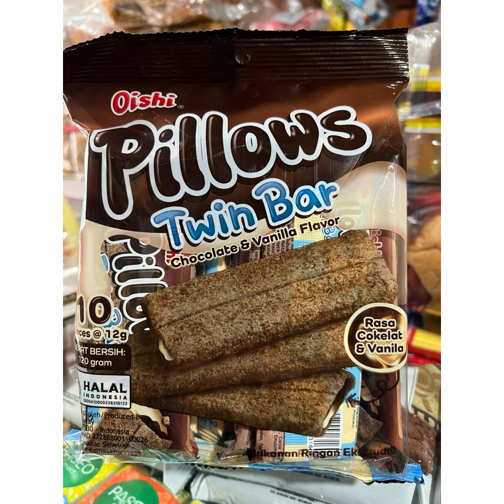 

Snack Oishi Pillows Twin Bar - Cokelat Vanilla (1 Pack isi 10 Pcs)