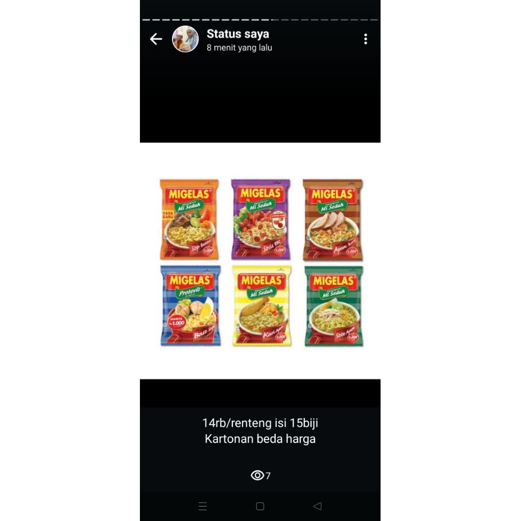 

mie gelas rasa soto bakso kare sop buntut sosis goreng ayam bawang