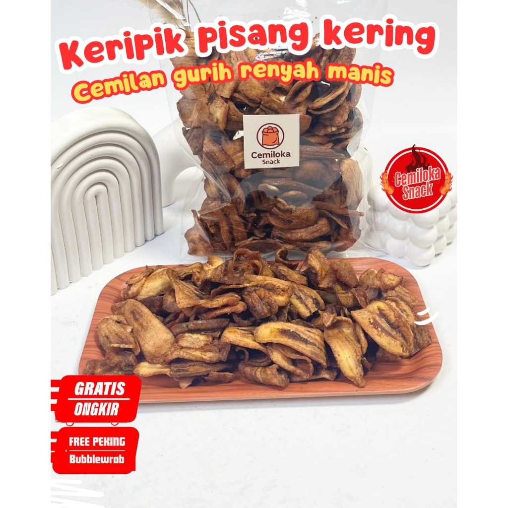 

Sale Pisang Kering Keripik Snack Cemilan Manis Renyah Gurih Viral Jadul 250 /500gr