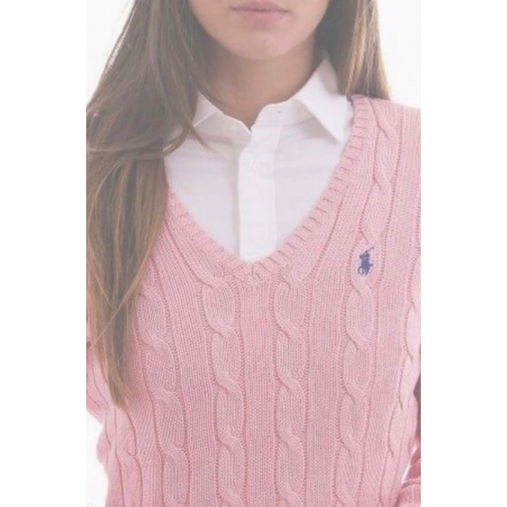 Polo Ralph Lauren Vest Cable Knit Pink