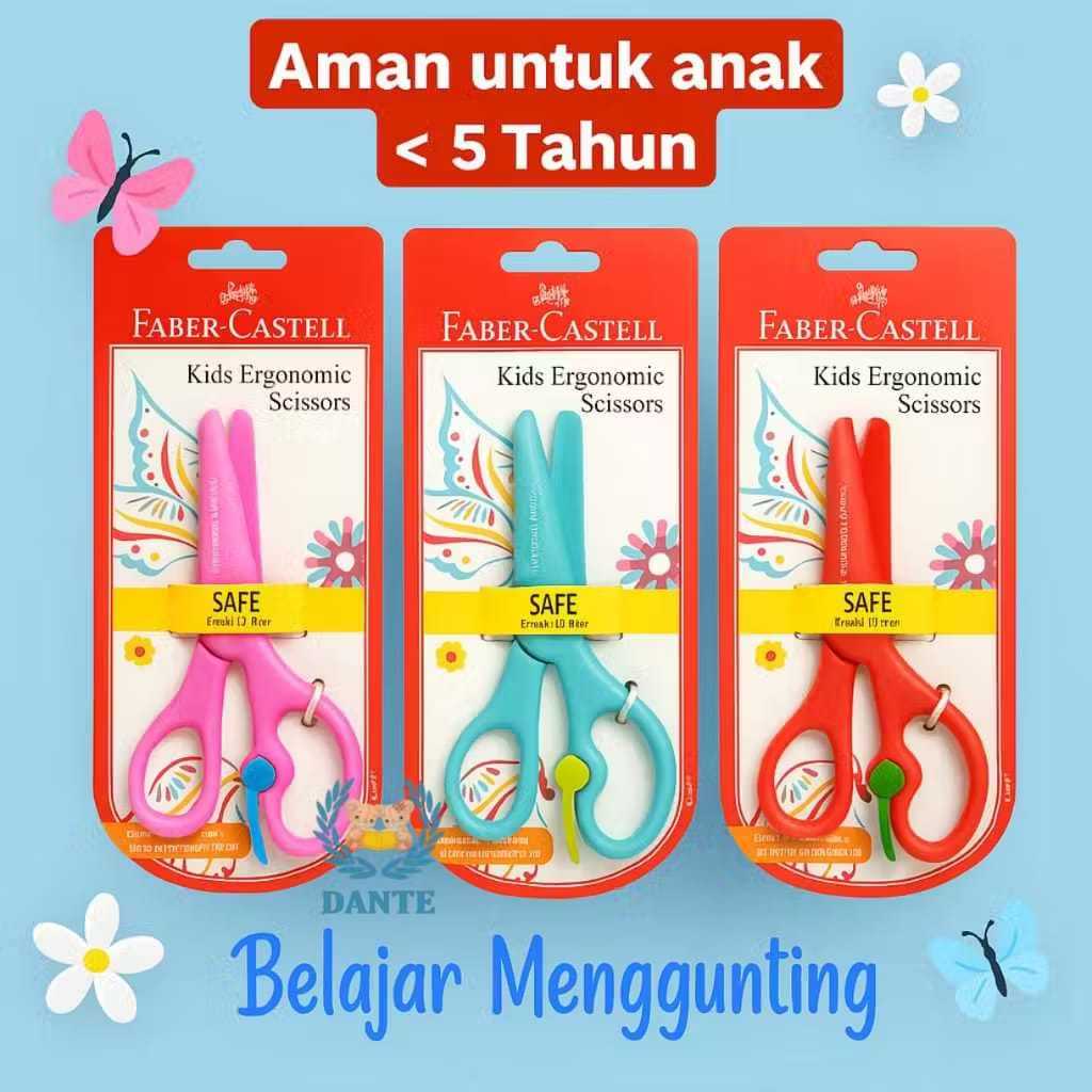 

Gunting Faber Castell (Kids Ergonomic scissors) - Gunting aman untuk anak - Gunting kertas - satuan