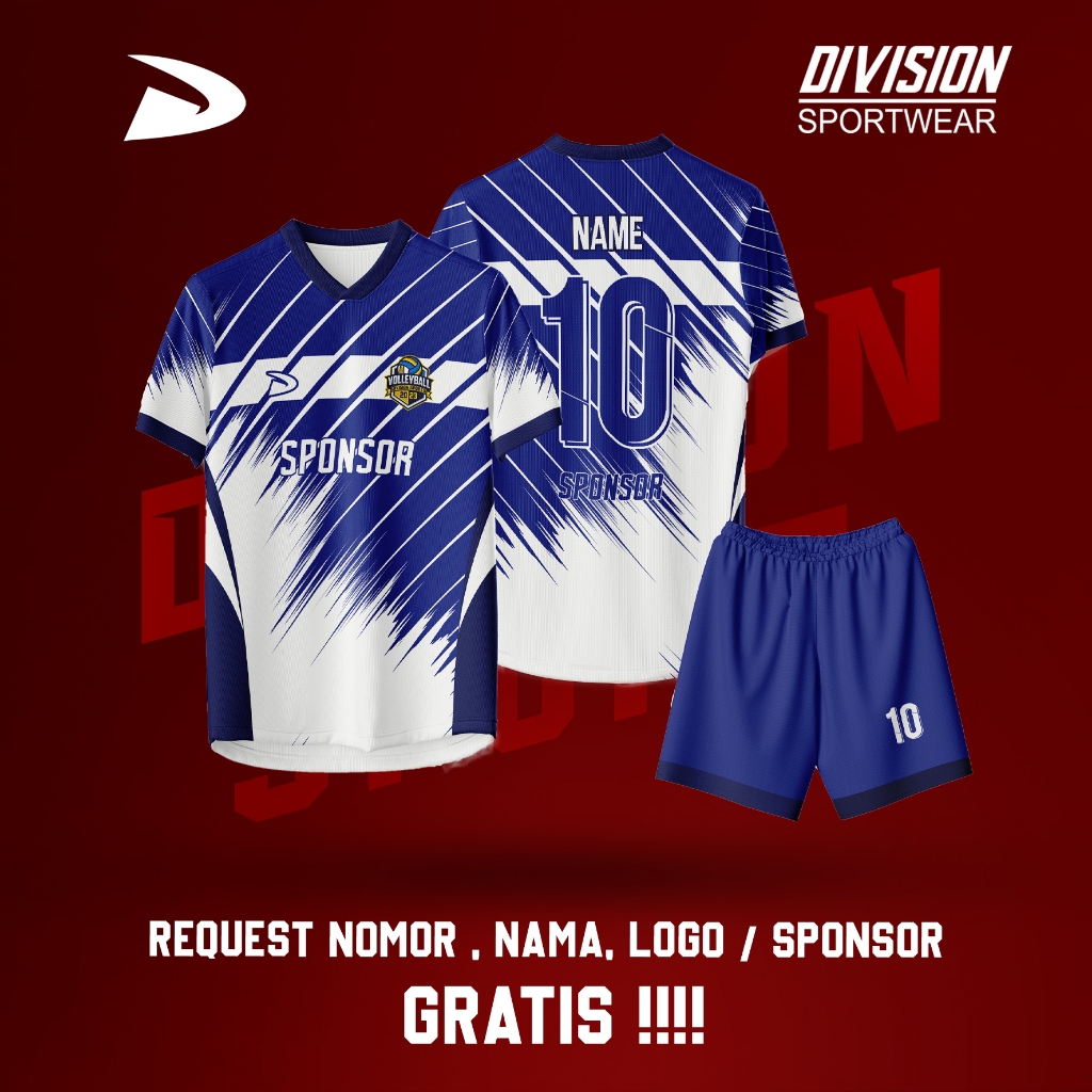 Jersey Futsal / Jersey Bola Vintage Blue Gratis Custom Name Set