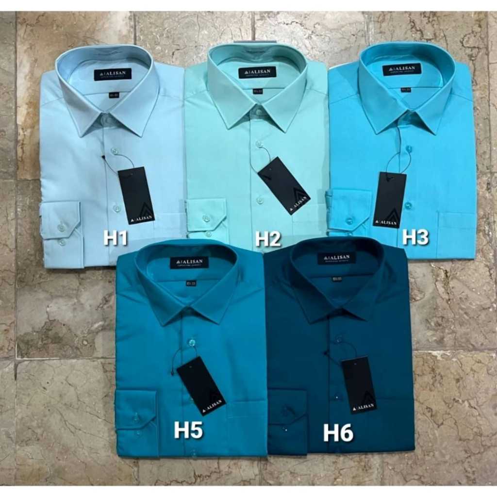 ALISAN PREMIUM - Kemeja ALISAN polos lengan PANJANG / PENDEK 100 % ORIGINAL - KEMEJA POLOS LENGAN PA