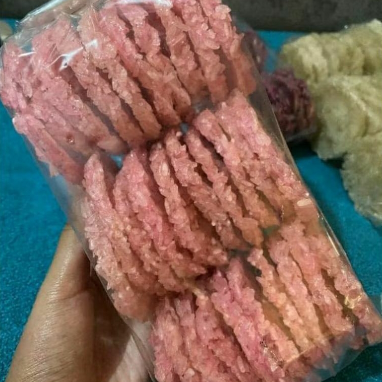 

Rengginang ketan putih mentah rasa trasi merah fresh