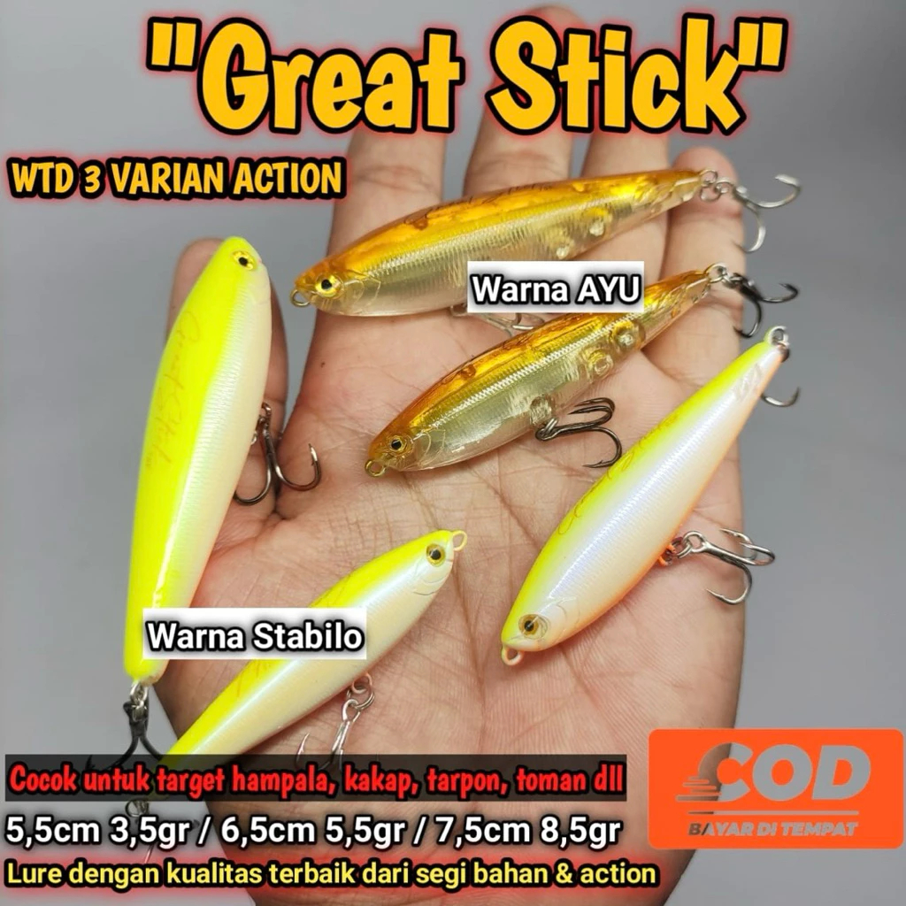 Lure WTD Great Stick GP Top Water + Hook