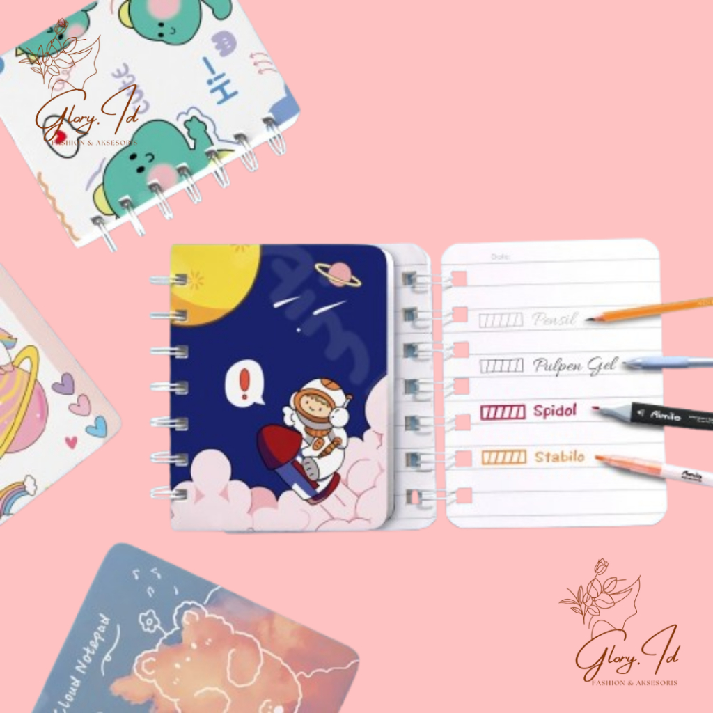 

GLORY.ID | Notebook Mini A7 Buku Catatan Kecil Buku Diary Alat Tulis Sekolah Praktis 50 Lembar