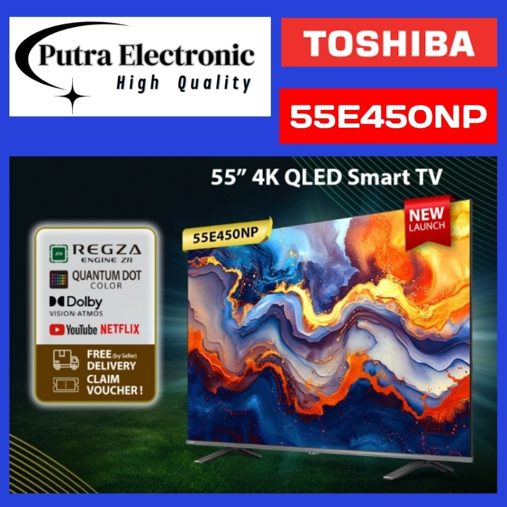 TOSHIBA 55E450NP / 55E450NP QLED 4K SMART TV 55 INCH