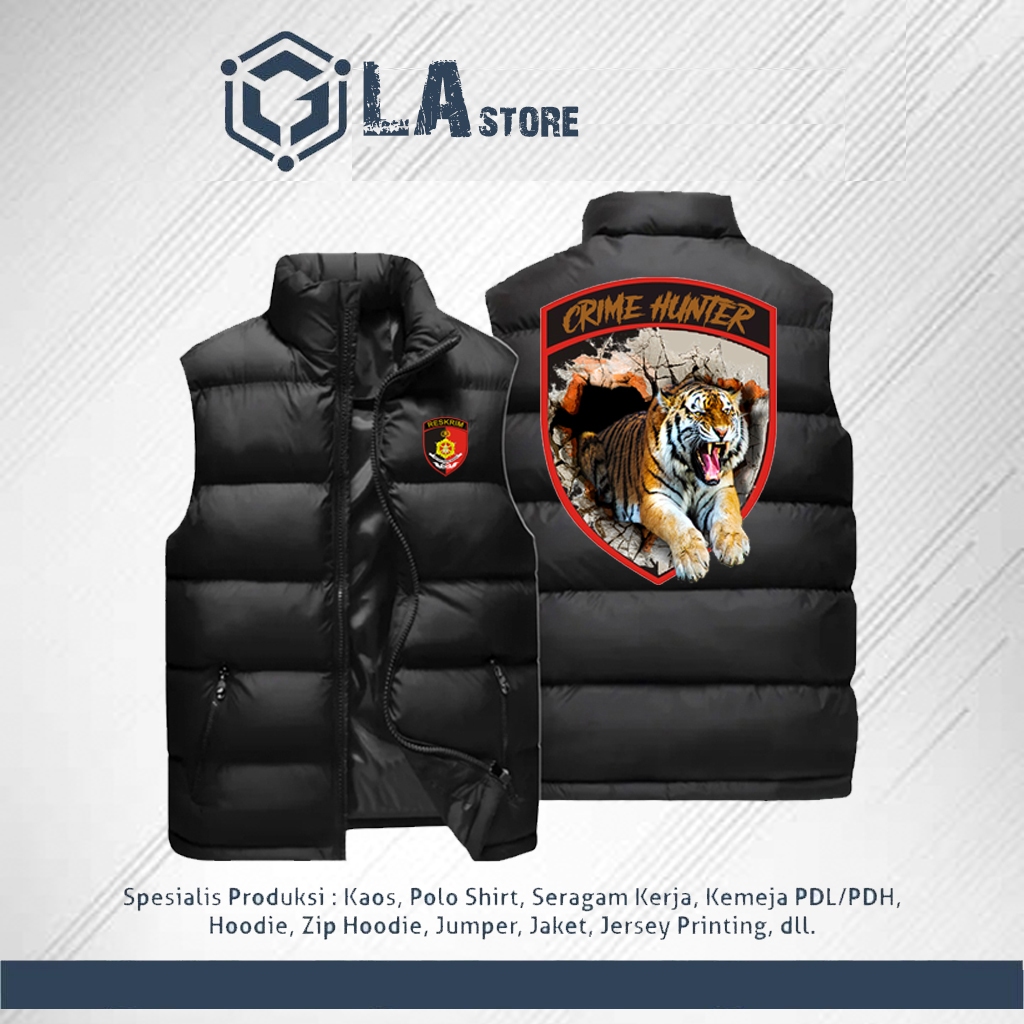 ROMPI VEST POLISI RESKRIM CRIME HUNTER - ROMPI OUTDOR MOTORAN PRIA