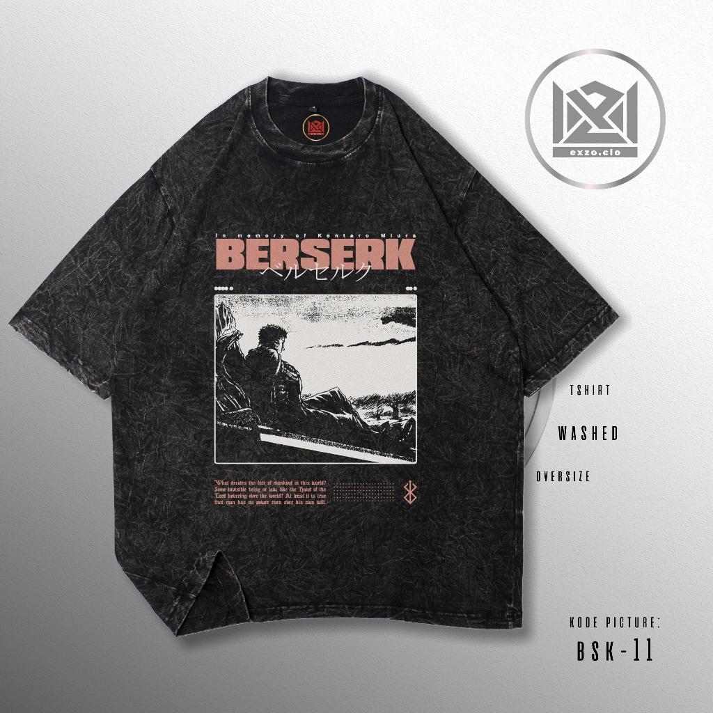 EXZO kaos BERSERK WASH OVERSIZE katun combed24s BERSERK TSHIRT