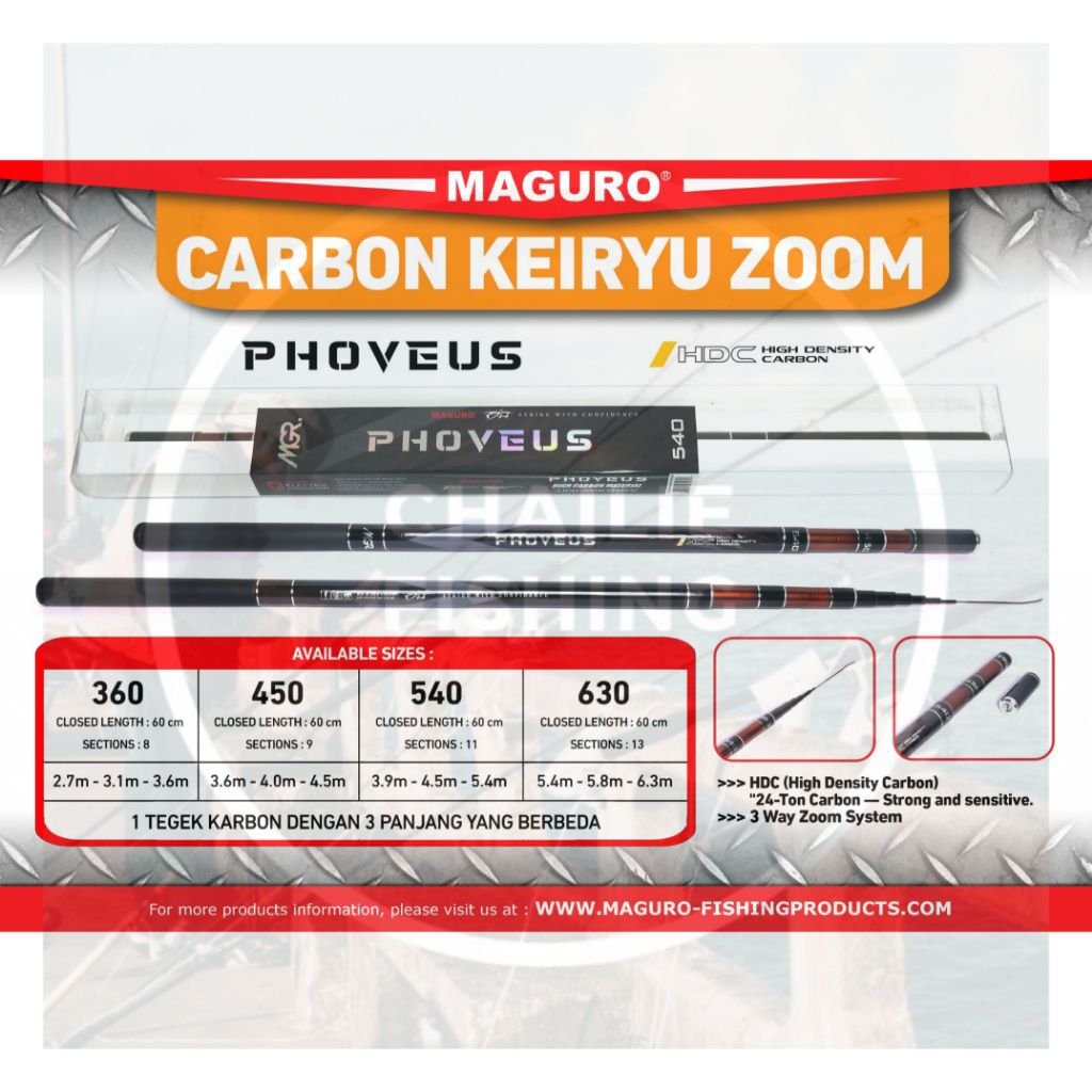 Joran Tegek Maguro PHOVEUS ZOOM POLE 360 450 540 630