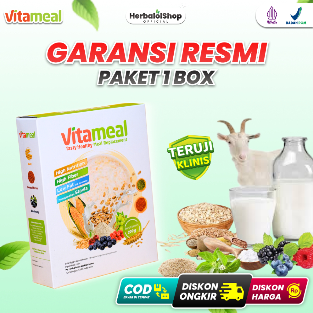 

Sereal Multigrain Vitameal Paket 1 Box Asli Original Untuk Turunkan Gula Darah Tinggi Kebas Kesemutan Diabetes Hingga Masalah Pencernaan 200gr