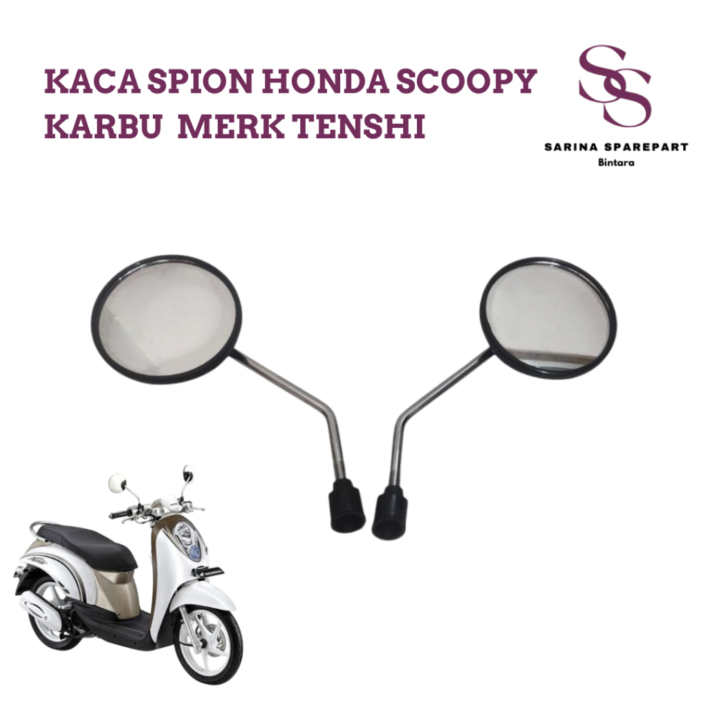 kaca spion honda scoopy karbu kyt spion scoopy larbu model standart ori merk tenshi