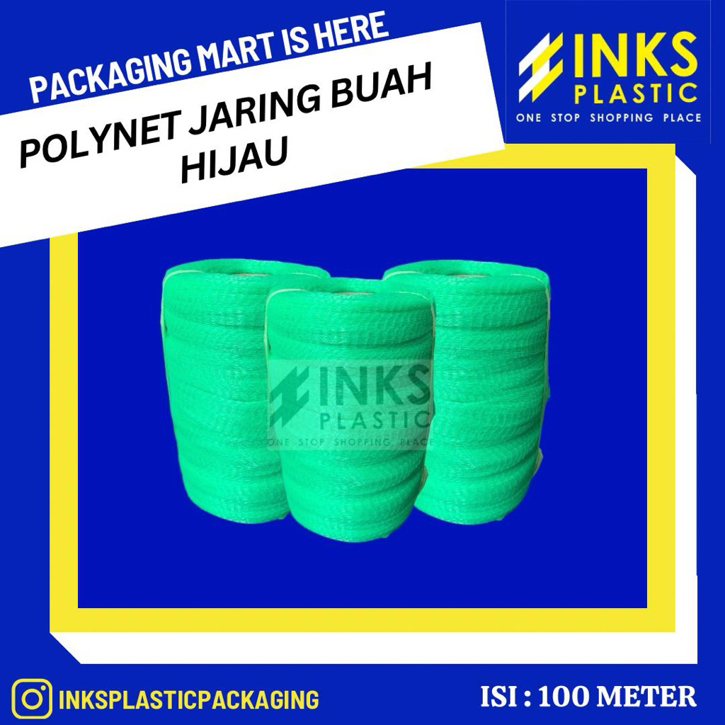 POLYNET JARING BUAH HIJAU KECIL PEMBUNGKUS BUAH SEGAR