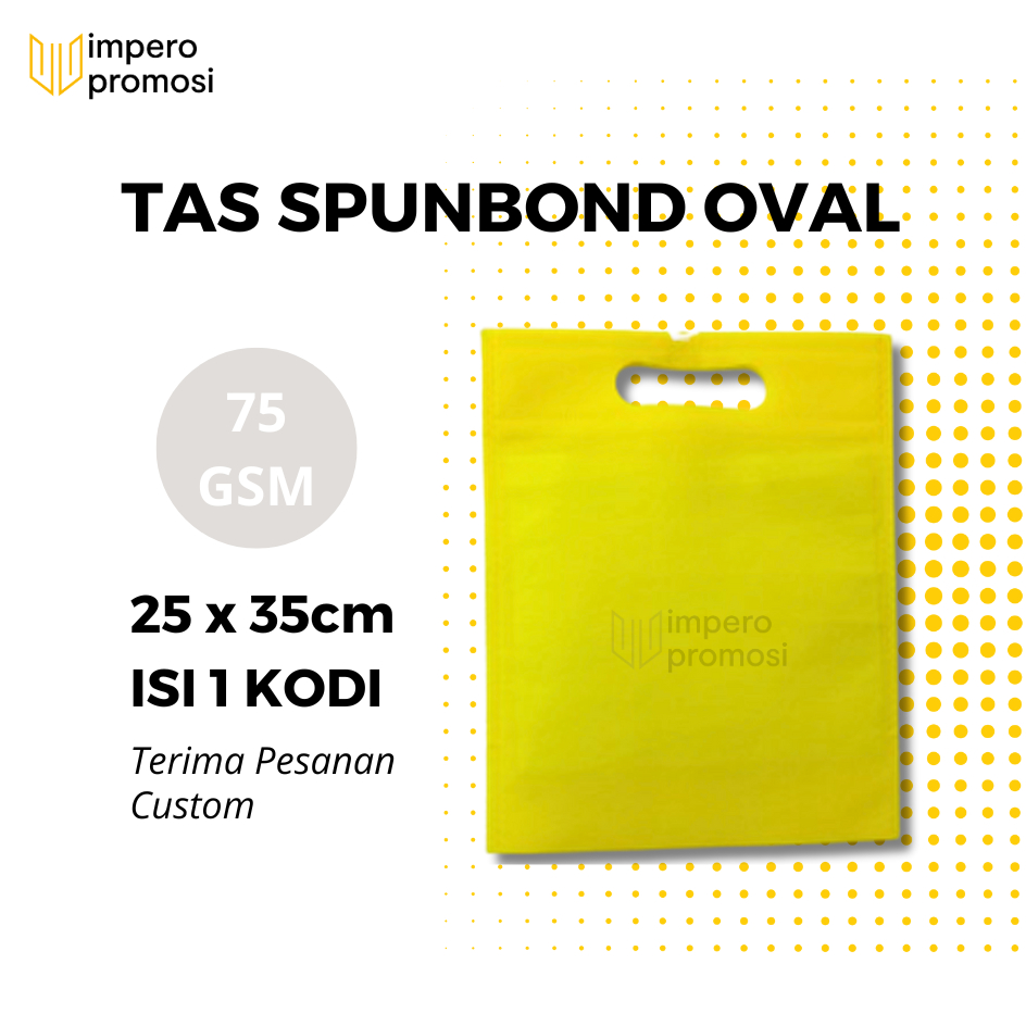 

Impero - GOODIE BAG SPUNBOND OVAL 25x35 / Tas Belanja Murah / Harga Satuan (Kuning)