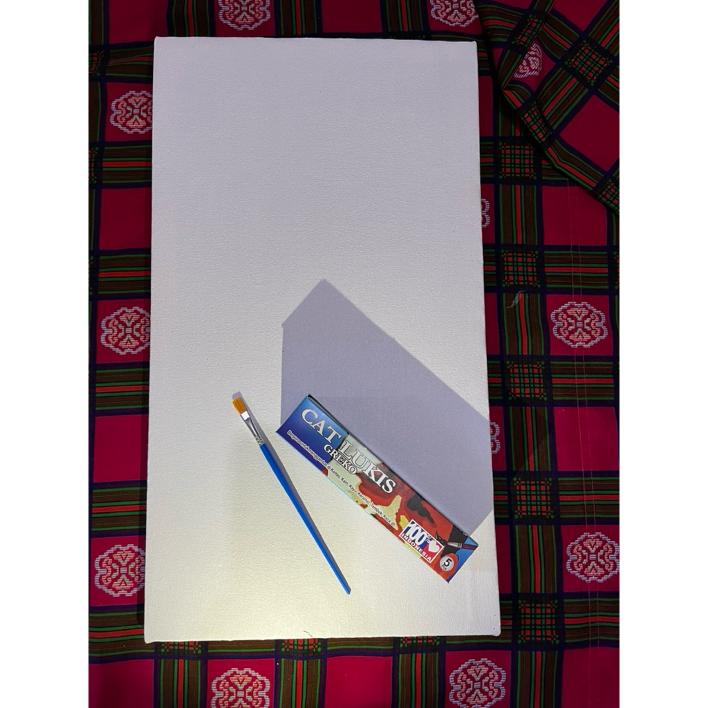 

Paket Kanvas Lukis 26X46 Cm,cat,kuas