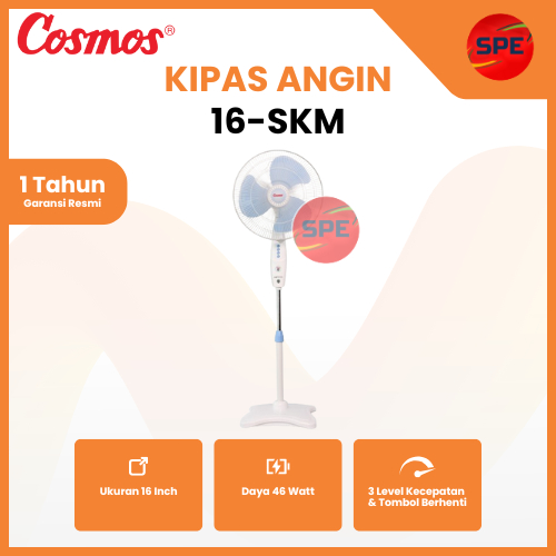KIPAS ANGIN BERDIRI / STAND FAN COSMOS UKURAN 16 INCH 16-SKM / 16SKM GARANSI RESMI (MEDAN)